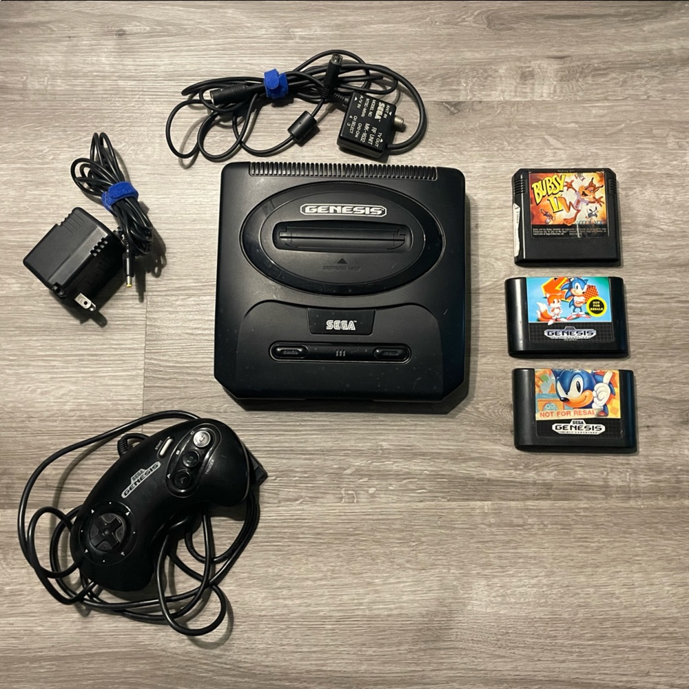 Sega Genesis Console Bundle with Sonic 1 & 2